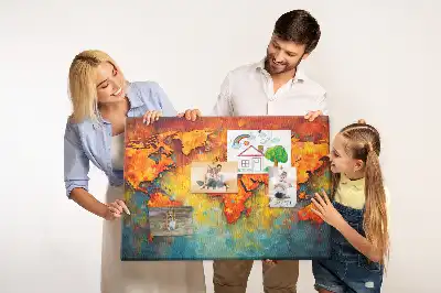 Dekorativní nástěnná mapa jako nástěnka do dětského pokoje
