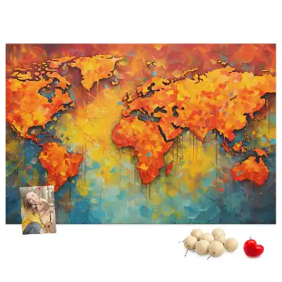 Dekorativní nástěnná mapa jako nástěnka do dětského pokoje