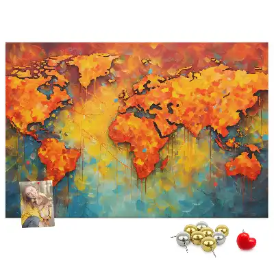 Dekorativní nástěnná mapa jako nástěnka do dětského pokoje