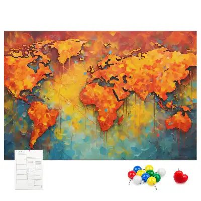 Dekorativní nástěnná mapa jako nástěnka do dětského pokoje