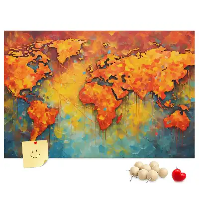 Dekorativní nástěnná mapa jako nástěnka do dětského pokoje