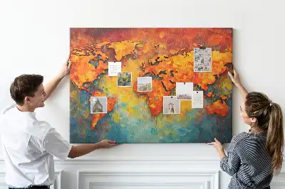 Dekorativní nástěnná mapa jako nástěnka do dětského pokoje