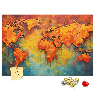 Dekorativní nástěnná mapa jako nástěnka do dětského pokoje