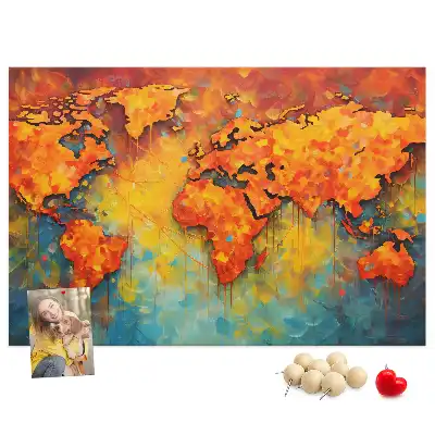 Dekorativní nástěnná mapa jako nástěnka do dětského pokoje