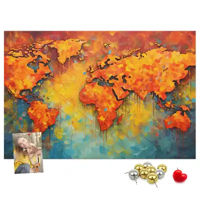 Dekorativní nástěnná mapa jako nástěnka do dětského pokoje