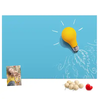 Nástěnka korková Kresba žárovky