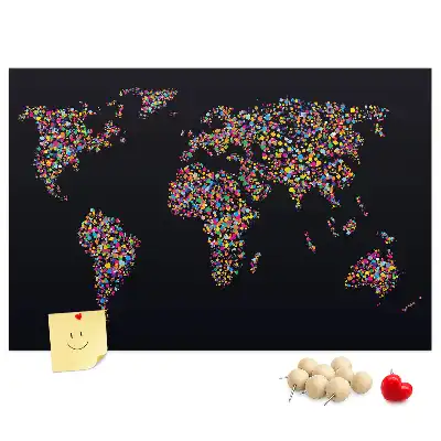Korková nástěnná mapa světa z teček