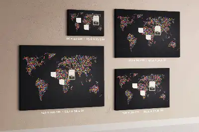 Korková nástěnná mapa světa z teček