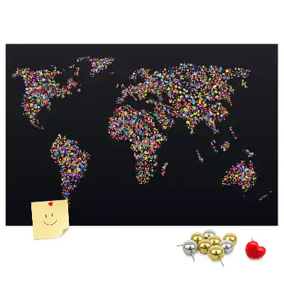 Korková nástěnná mapa světa z teček