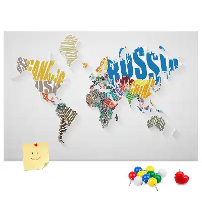 Nástěnka do dětského pokoje Geografie z písmen a slov