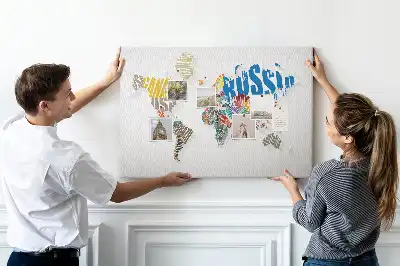 Nástěnka do dětského pokoje Geografie z písmen a slov