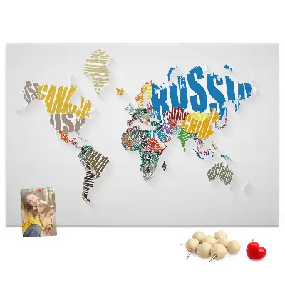 Nástěnka do dětského pokoje Geografie z písmen a slov