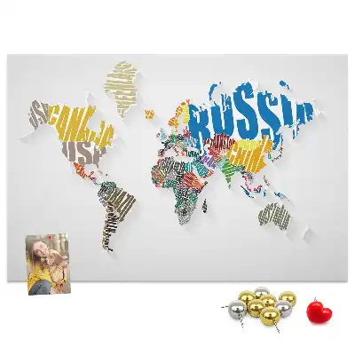 Nástěnka do dětského pokoje Geografie z písmen a slov