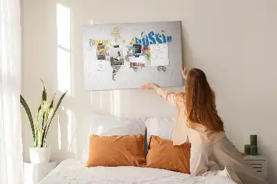 Nástěnka do dětského pokoje Geografie z písmen a slov