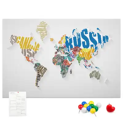 Nástěnka do dětského pokoje Geografie z písmen a slov