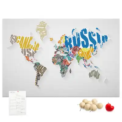 Nástěnka do dětského pokoje Geografie z písmen a slov