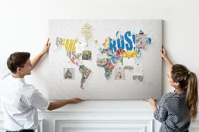 Nástěnka do dětského pokoje Geografie z písmen a slov