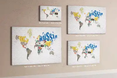 Nástěnka do dětského pokoje Geografie z písmen a slov