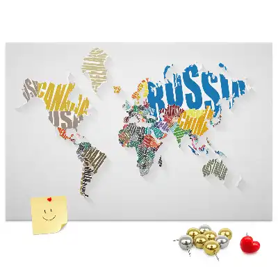Nástěnka do dětského pokoje Geografie z písmen a slov