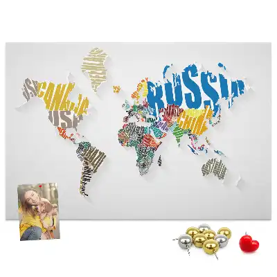 Nástěnka do dětského pokoje Geografie z písmen a slov