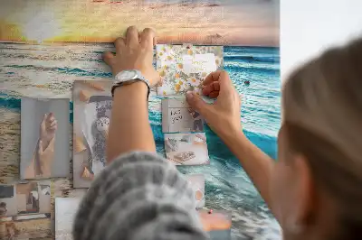 Korková nástěnka Mořský břeh s motivem vln