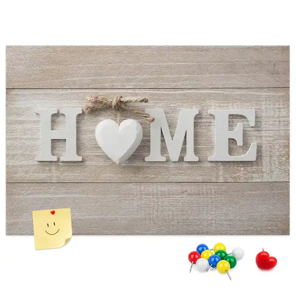 Nástěnná korková tabule s nápisem home