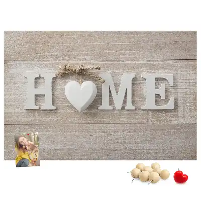 Nástěnná korková tabule s nápisem home