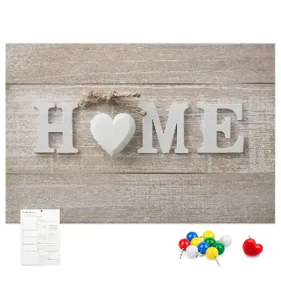 Nástěnná korková tabule s nápisem home