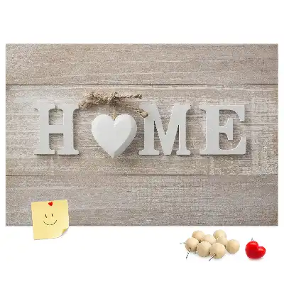 Nástěnná korková tabule s nápisem home
