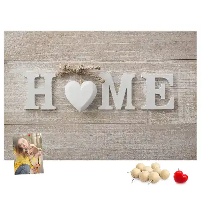Nástěnná korková tabule s nápisem home