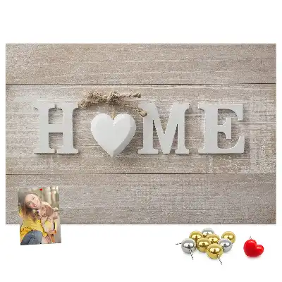 Nástěnná korková tabule s nápisem home
