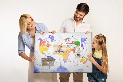 Nástěnka do dětského pokoje Malovaná mapa světa