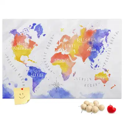 Nástěnka do dětského pokoje Malovaná mapa světa
