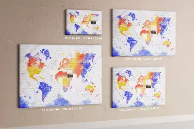 Nástěnka do dětského pokoje Malovaná mapa světa