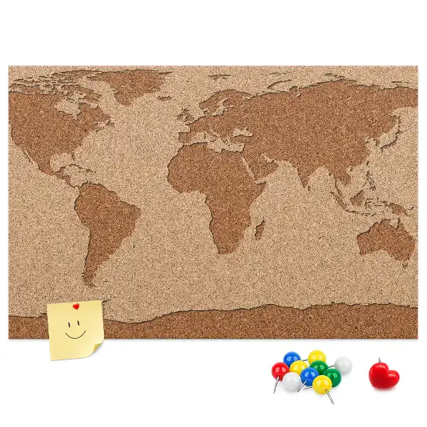 Korková nástěnka Mapa světa