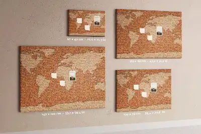 Korková nástěnka do dětského pokoje s motivem mapy