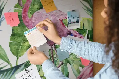 Nástěnka korková Přírodní plameňáci