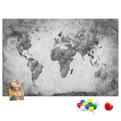 Nástěnka do dětského pokoje Atlas pevnin světa