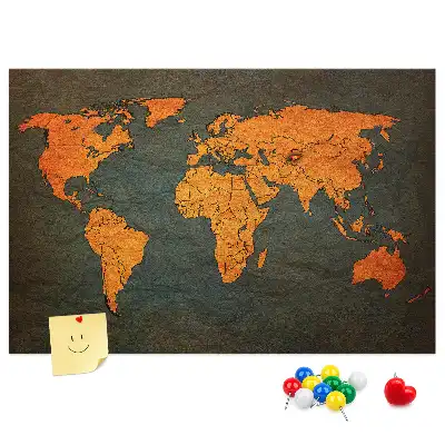 Korková nástěnka velká mapa světa