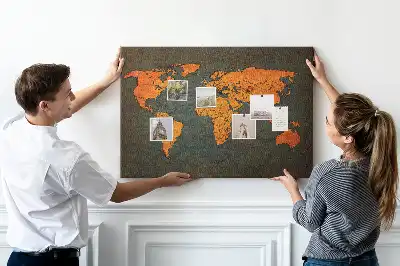Korková nástěnka velká mapa světa