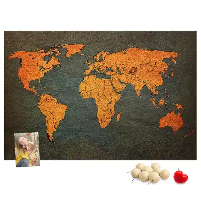 Korková nástěnka velká mapa světa