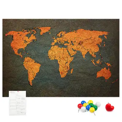 Korková nástěnka velká mapa světa