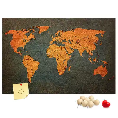 Korková nástěnka velká mapa světa