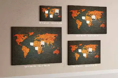 Korková nástěnka velká mapa světa