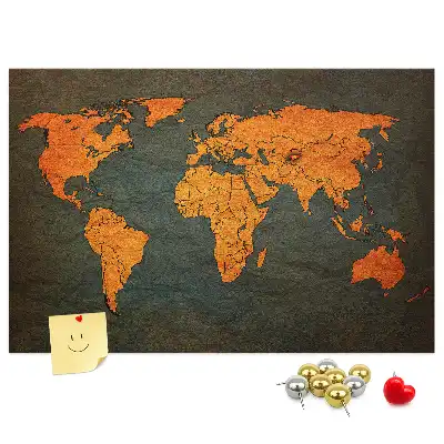 Korková nástěnka velká mapa světa