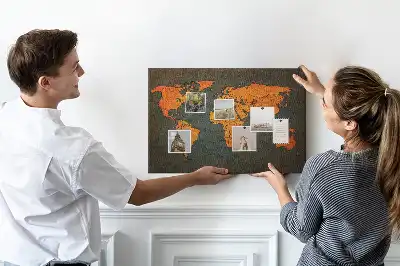 Korková nástěnka velká mapa světa