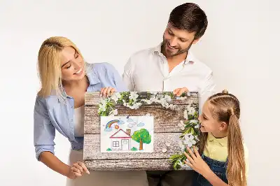 Nástěnka do dětského pokoje Květiny na dřevě