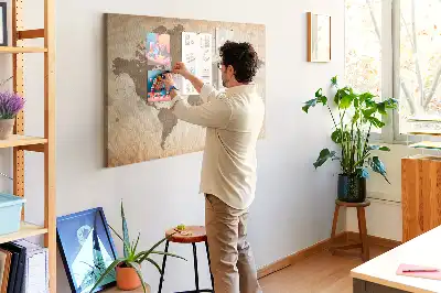 Nástěnka korková s motivem mapy světa
