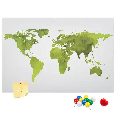 Korková nástěnka Mapa světa akvarel