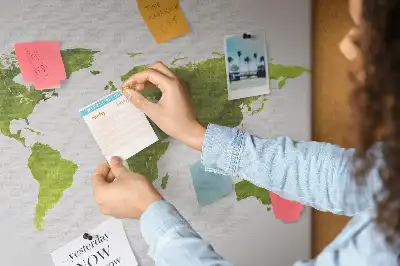 Korková nástěnka Mapa světa akvarel